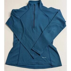 Patagonia Capilene Cool Trail Women Small Shirt Blue Lightweight 1/4 Zip Running